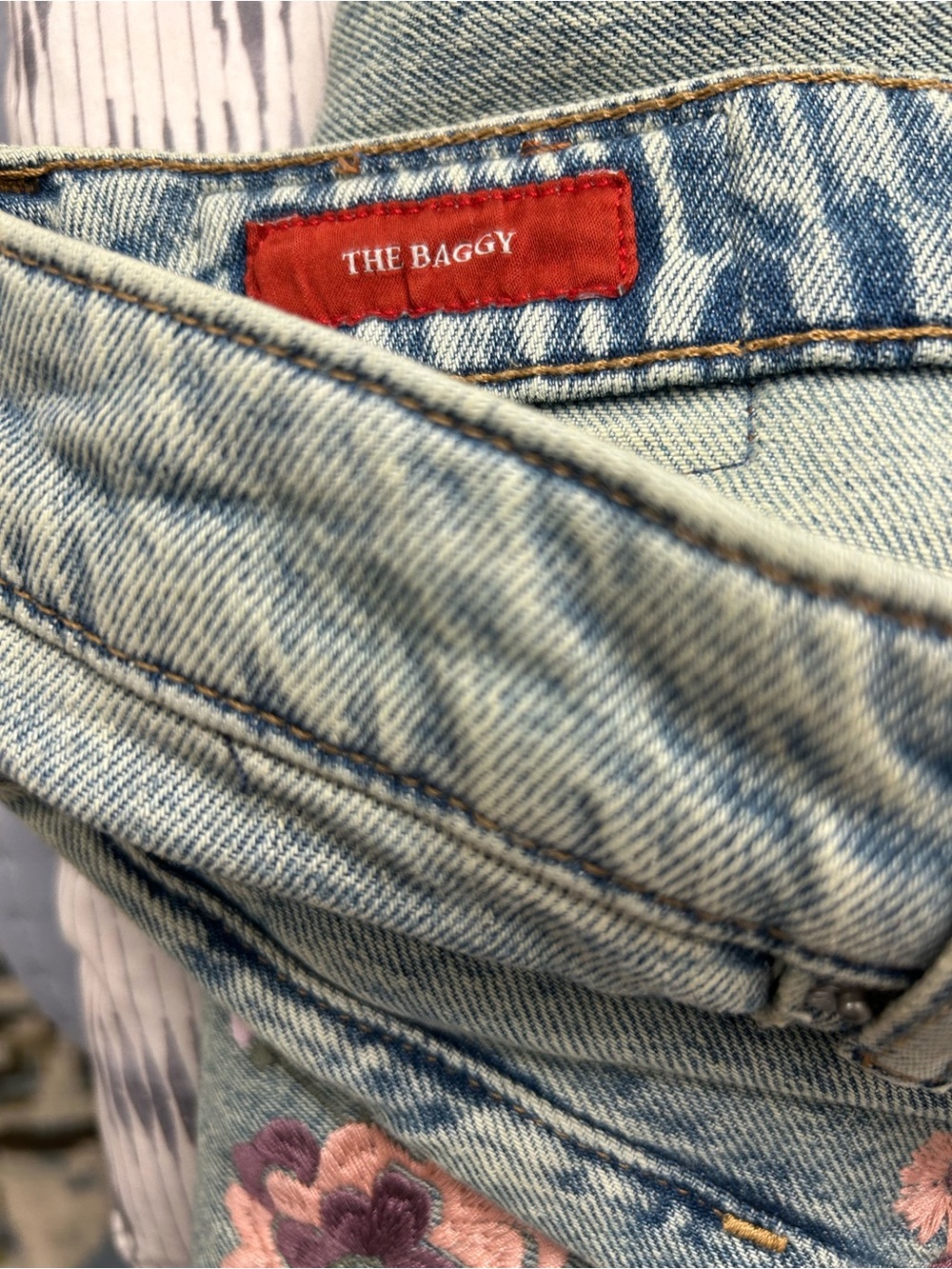 NWT Lucky Legend Jeans Limited Edition Fully Embroidered Baggy - Vintage Wash - Picture 9 of 12